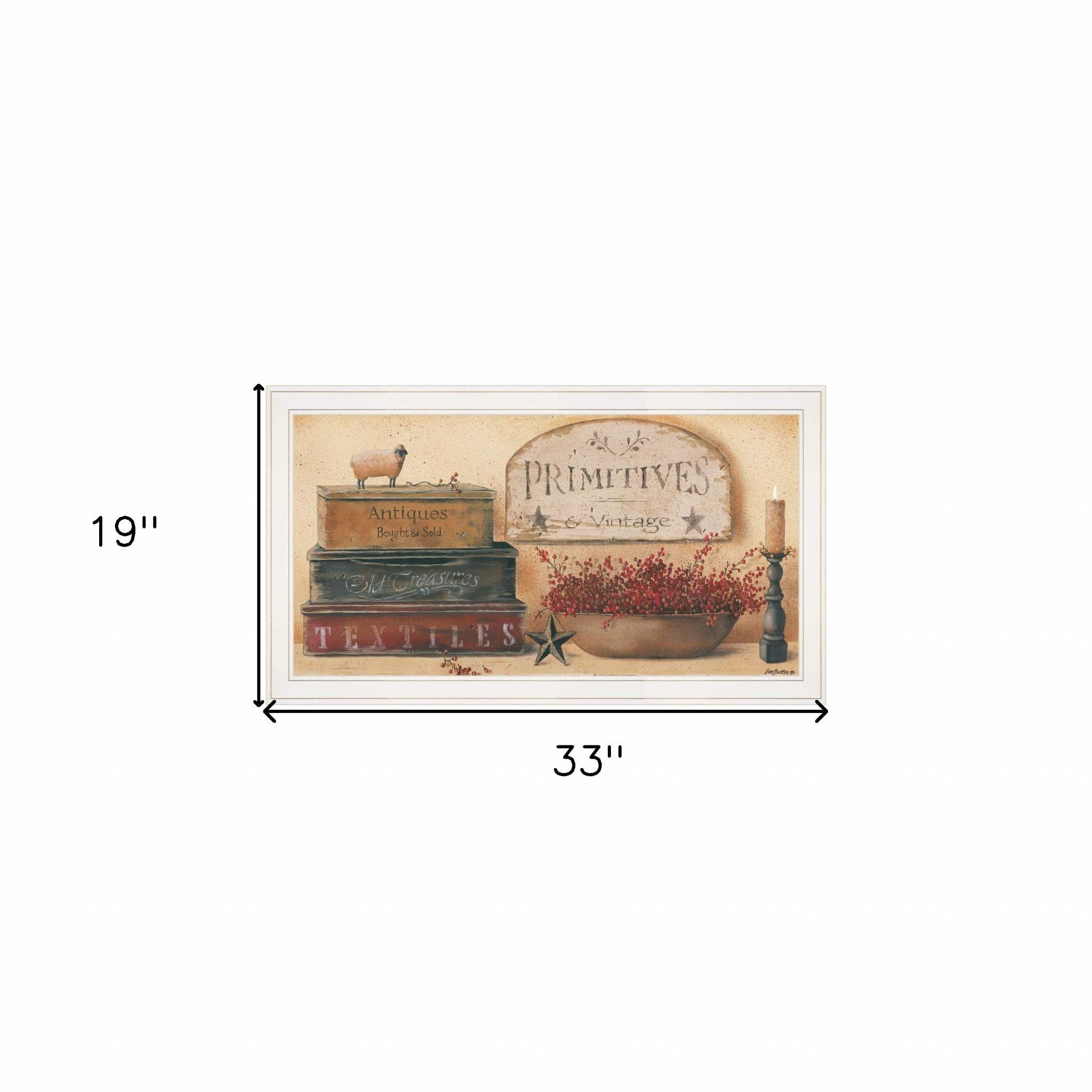 Primitives and Vintage 2 White Framed Print Wall Art - Homeroots - Flyclothing LLC