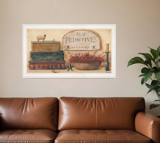 Primitives and Vintage 2 White Framed Print Wall Art - Homeroots