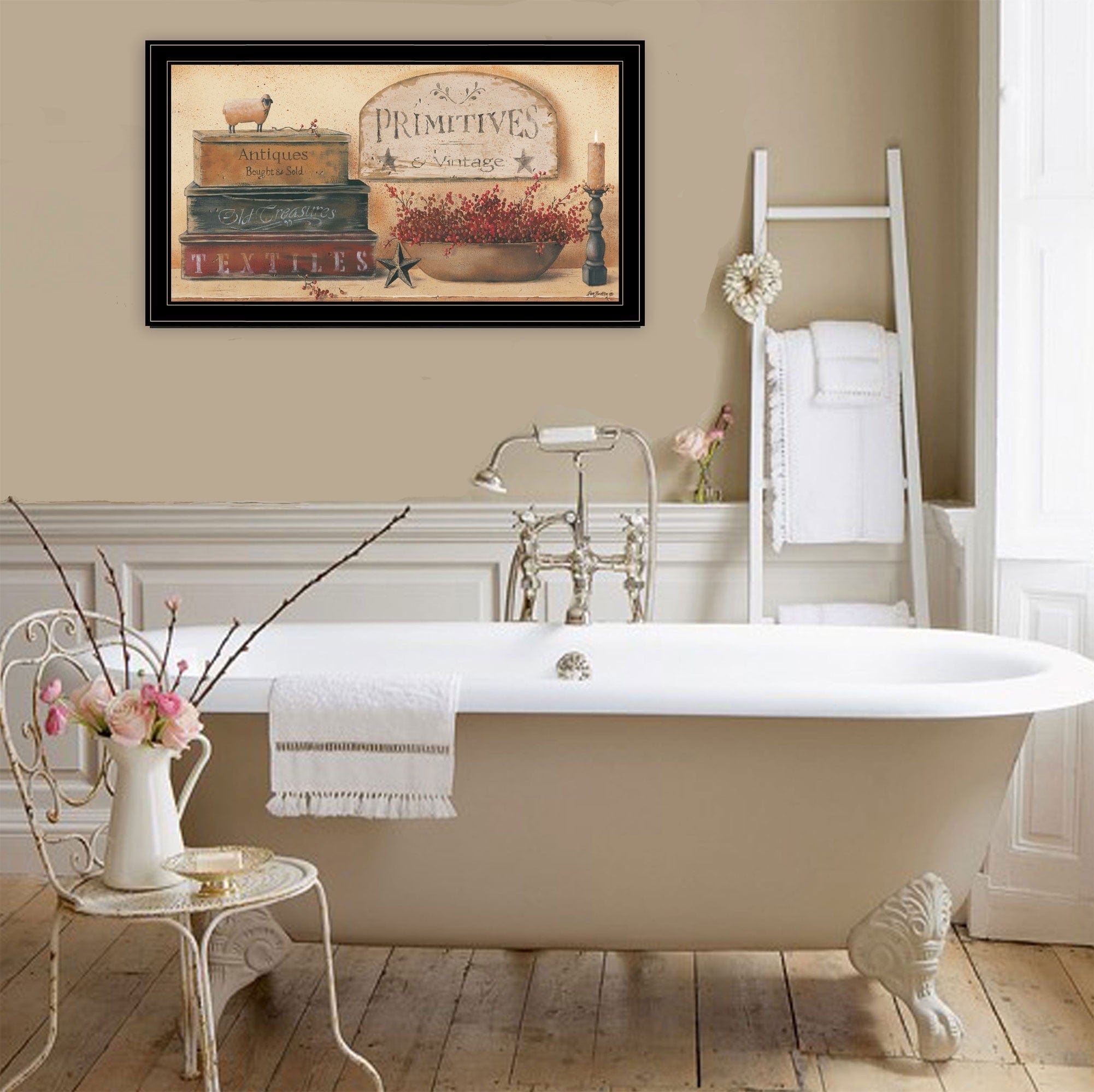 Primitives and Vintage III Black Framed Americana Print Wall Art - Homeroots