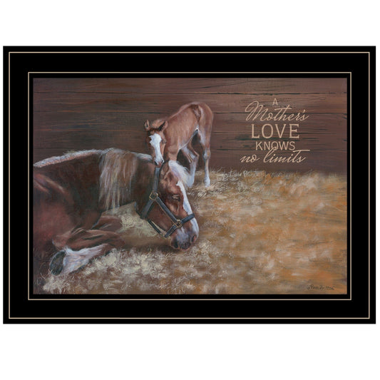 A Mother Love Horses 2 Black Framed Print Wall Art - Homeroots