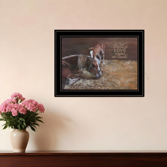 A Mother Love Horses 2 Black Framed Print Wall Art - Homeroots