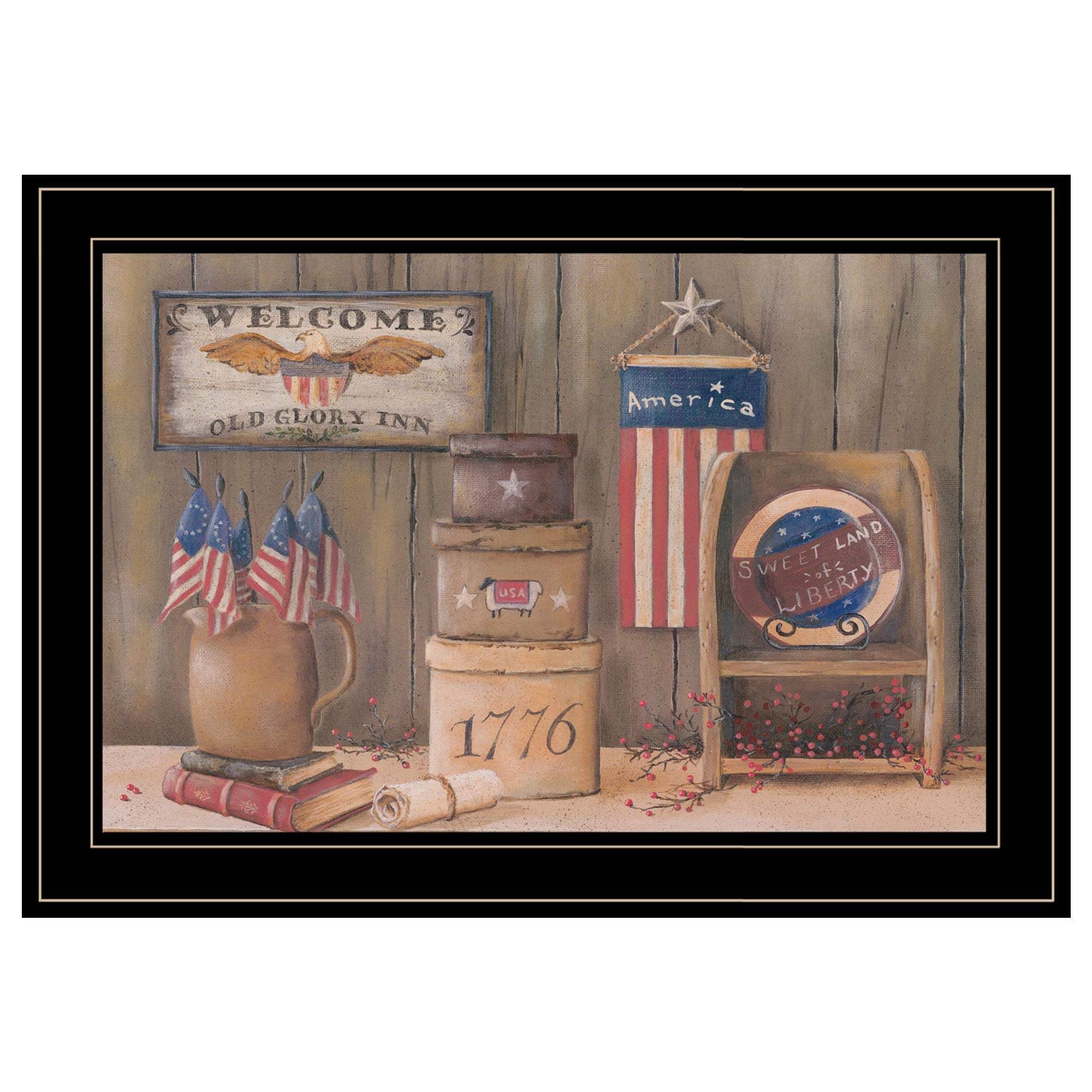 Sweet Land of Liberty 3 Black Framed Print Wall Art - Homeroots - Flyclothing LLC