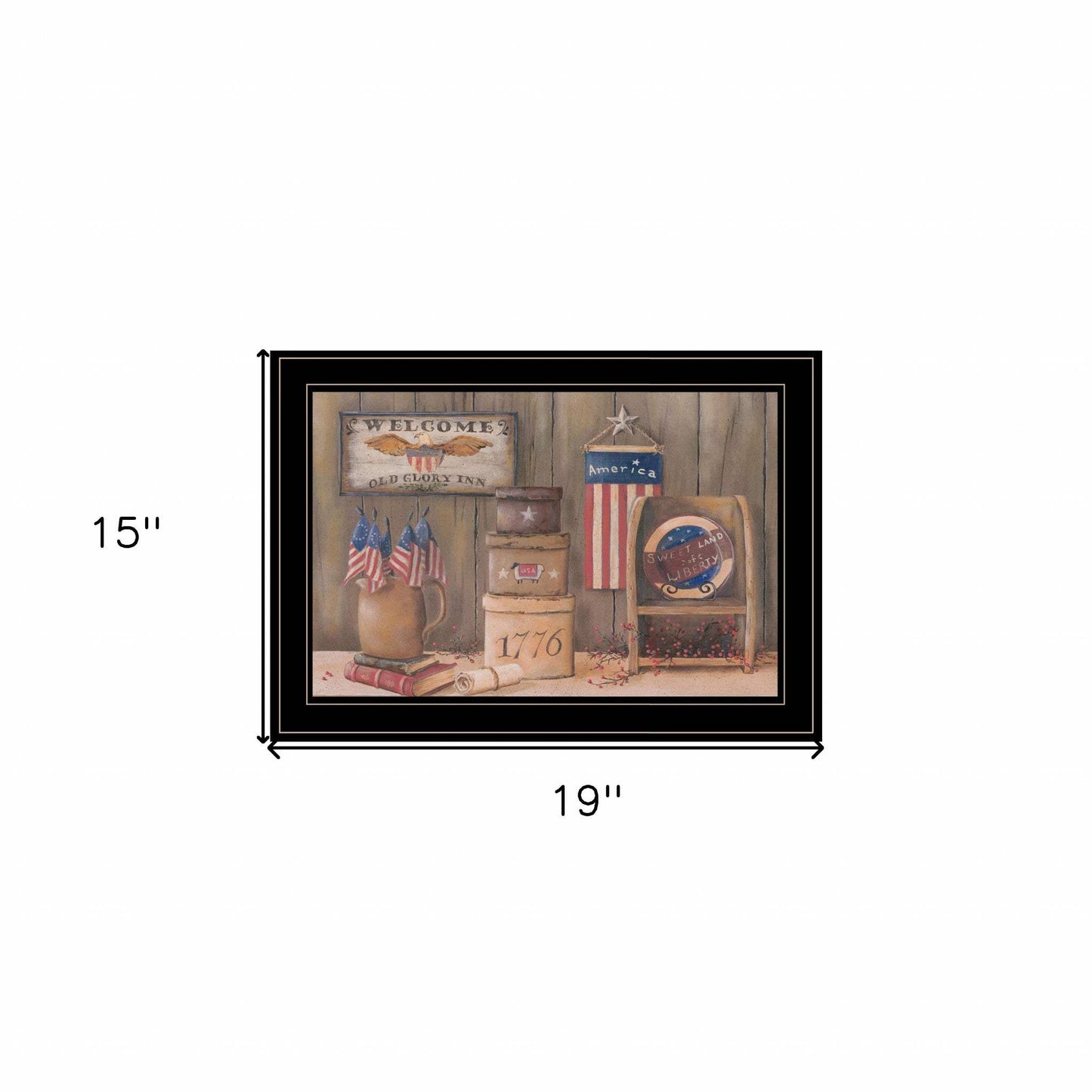 Sweet Land of Liberty 3 Black Framed Print Wall Art - Homeroots - Flyclothing LLC