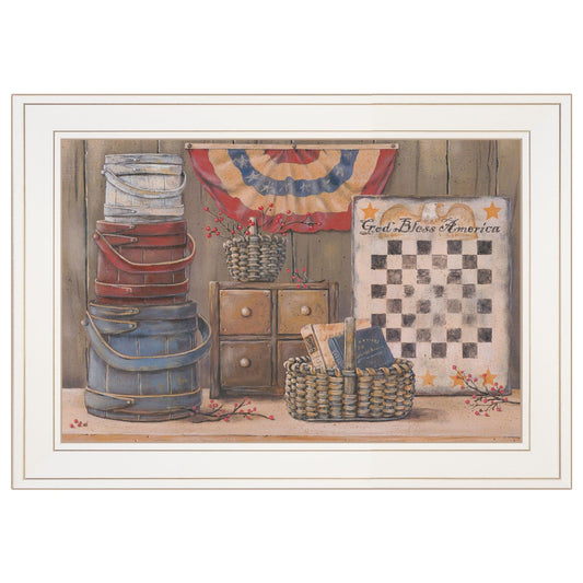 God Bless America 2 White Framed Print Wall Art - Homeroots