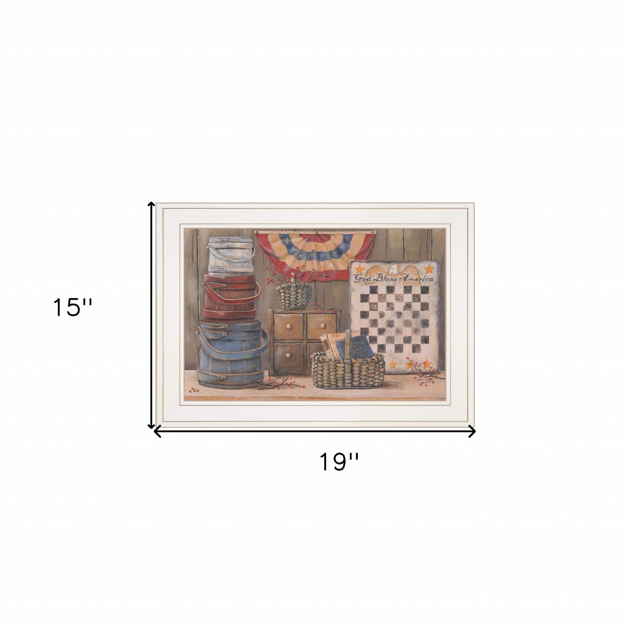 God Bless America 2 White Framed Print Wall Art - Homeroots - Flyclothing LLC