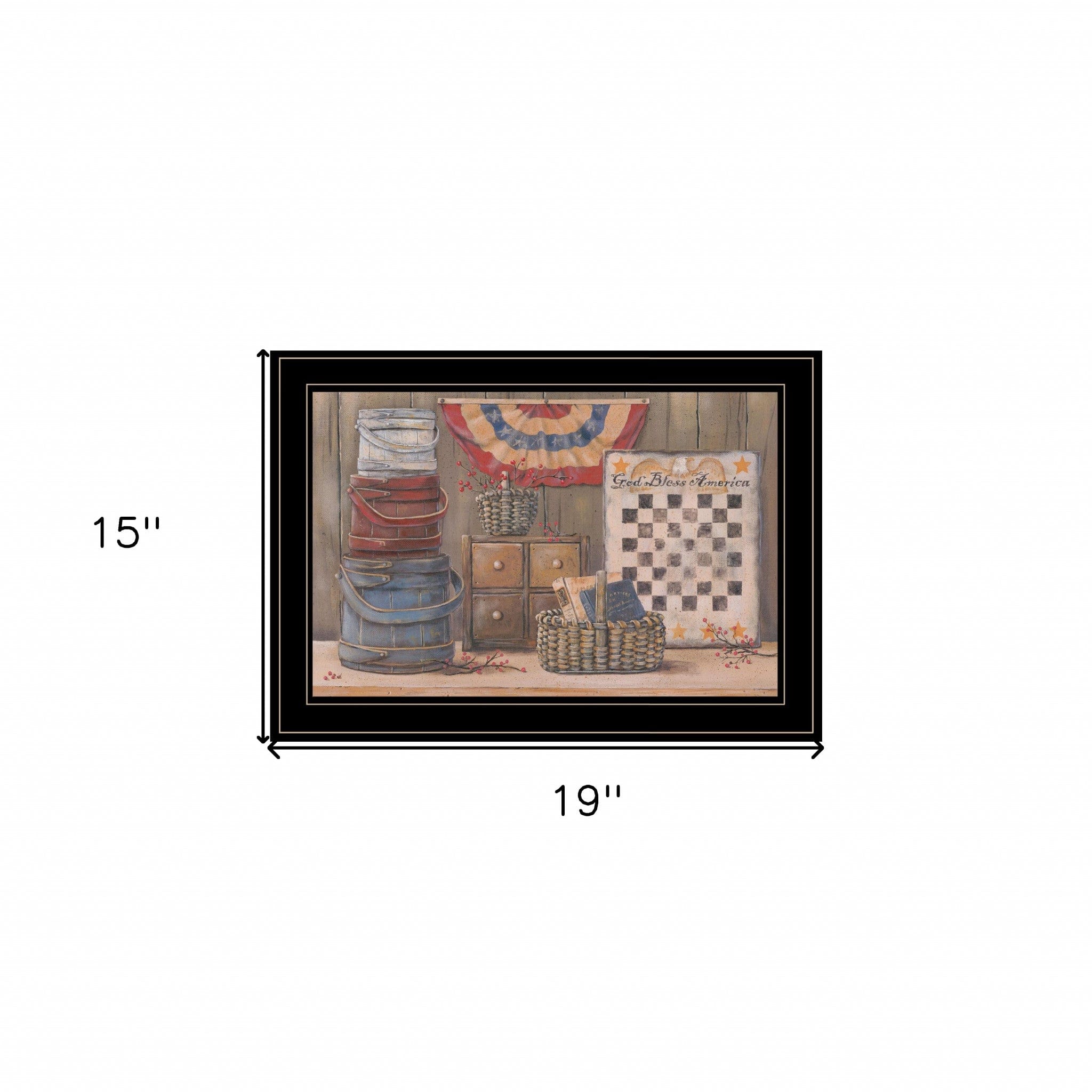 God Bless America 3 Black Framed Print Wall Art - Homeroots