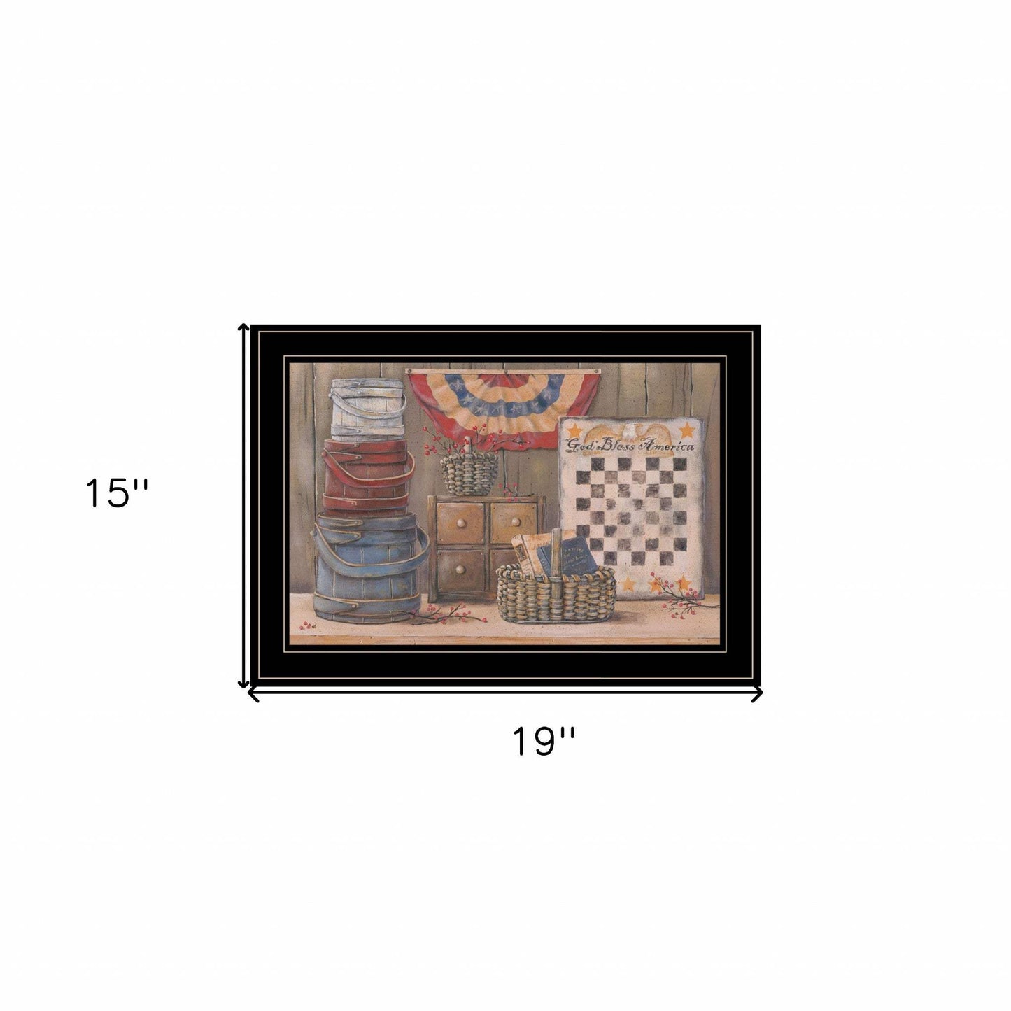 God Bless America 3 Black Framed Print Wall Art - Homeroots - Flyclothing LLC