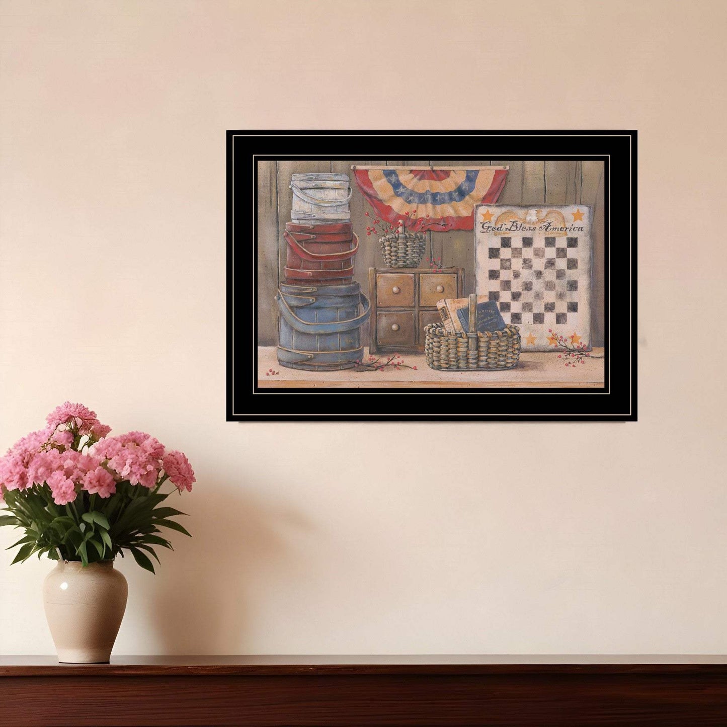 God Bless America 3 Black Framed Print Wall Art - Homeroots - Flyclothing LLC
