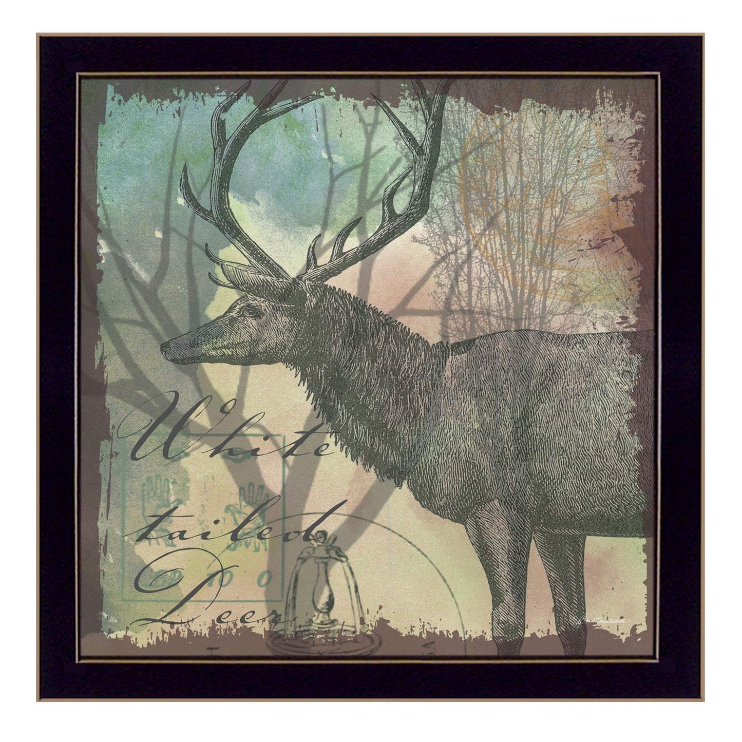 Deer Black Framed Print Wall Art - Homeroots - Flyclothing LLC