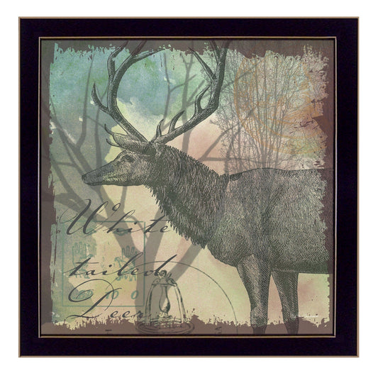 Deer Black Framed Print Wall Art - Homeroots