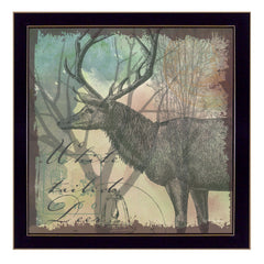 Deer Black Framed Print Wall Art - Homeroots