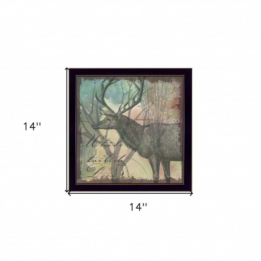 Deer Black Framed Print Wall Art - Homeroots - Flyclothing LLC