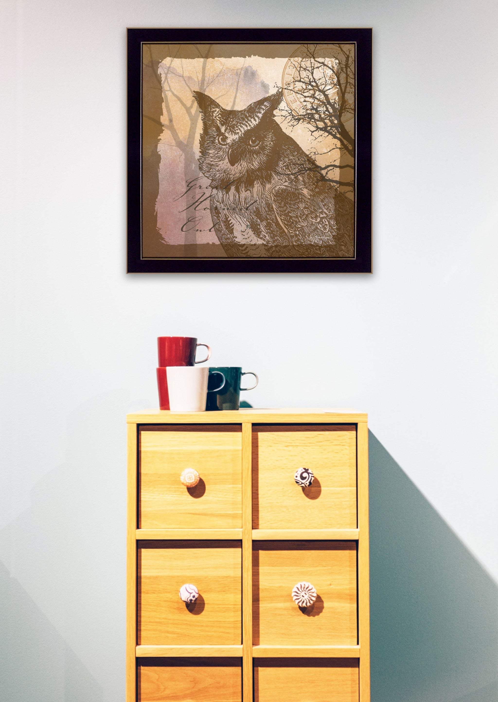 Owl 2 Black Framed Print Wall Art - Homeroots - Flyclothing LLC