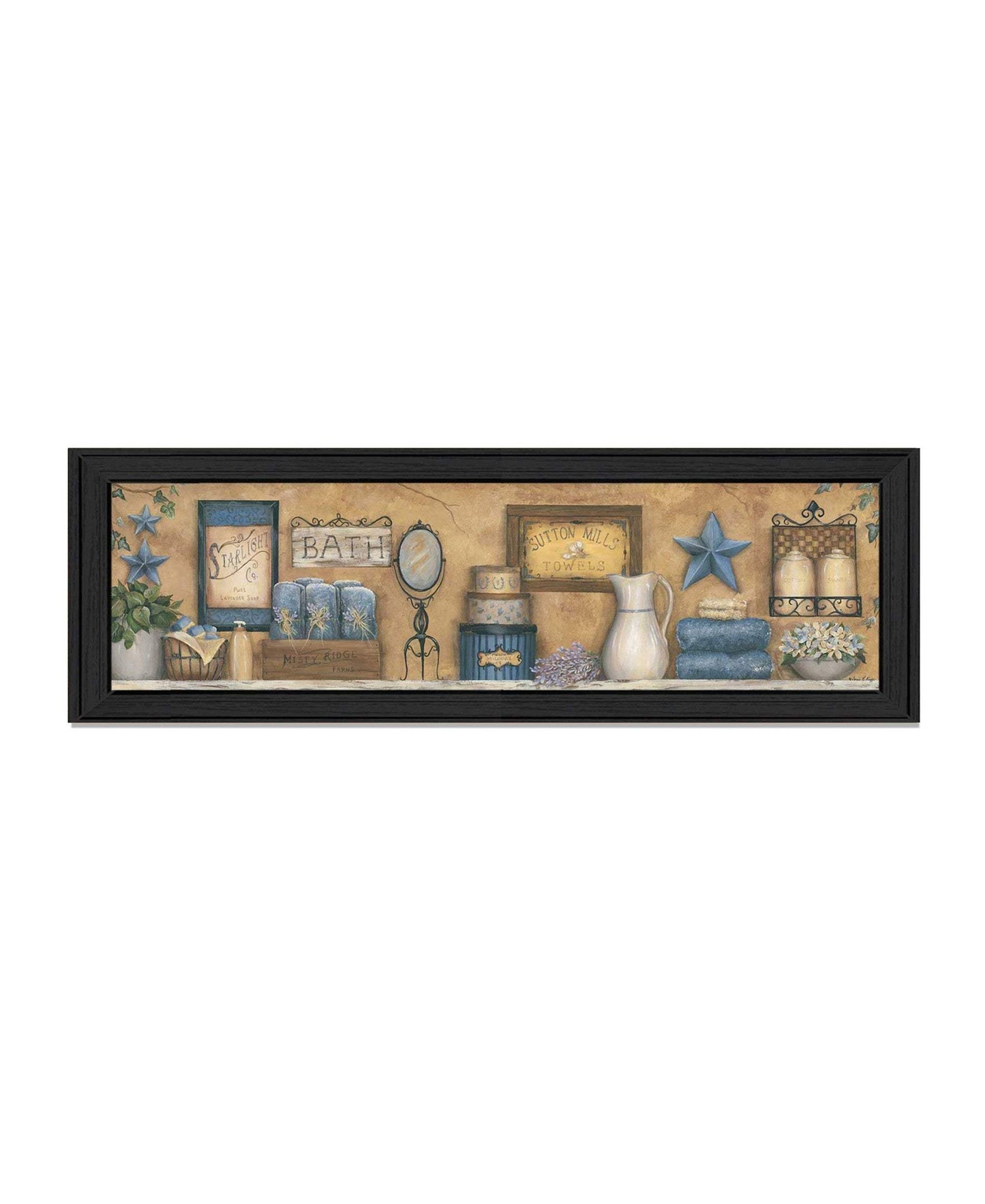 Starlight Bath 1 Black Framed Print Bathroom Wall Art - Homeroots - Flyclothing LLC