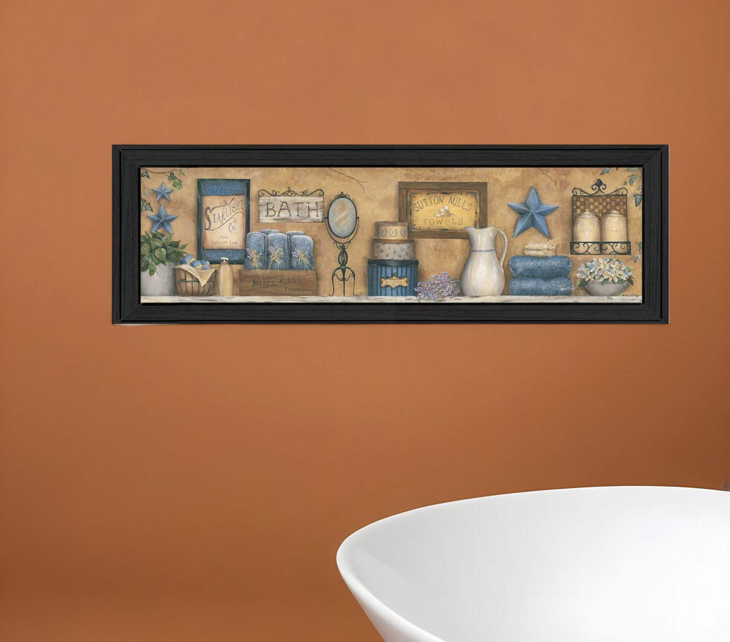 Starlight Bath 1 Black Framed Print Bathroom Wall Art - Homeroots - Flyclothing LLC