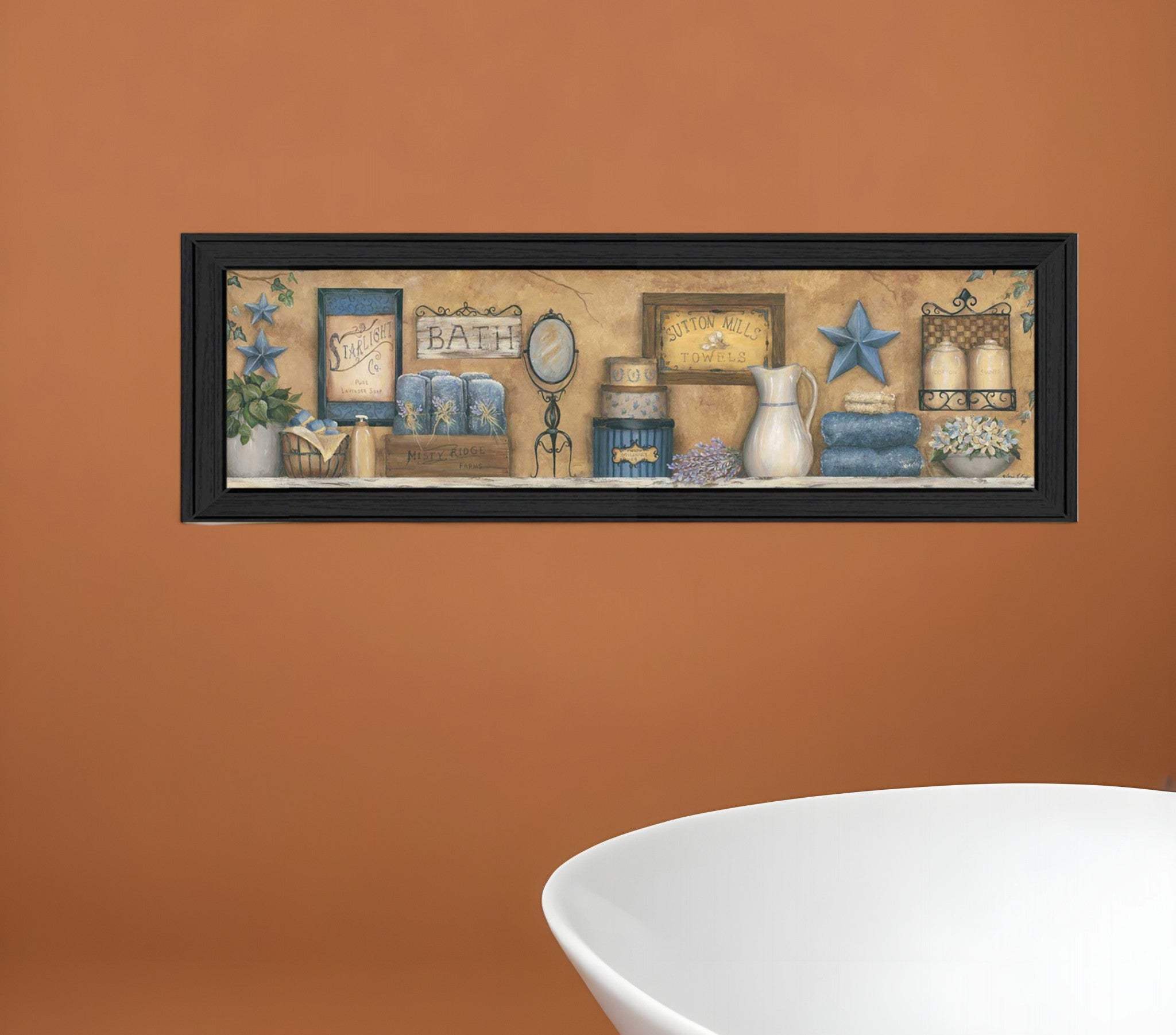Starlight Bath 1 Black Framed Print Bathroom Wall Art - Homeroots - Flyclothing LLC