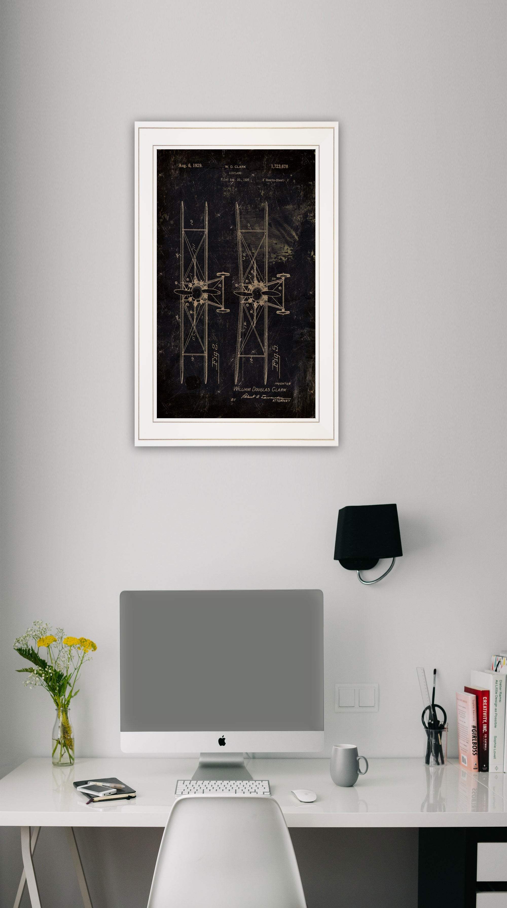 Airplane Patent I 1 White Framed Print Wall Art - Homeroots - Flyclothing LLC