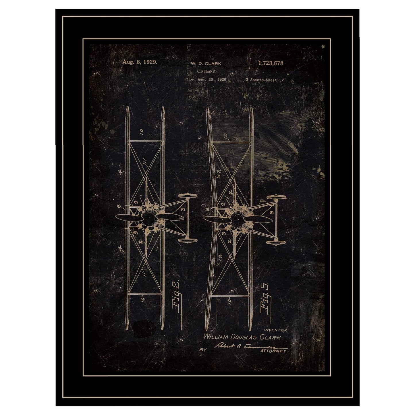 Airplane Patent I 2 Black Framed Print Wall Art - Homeroots - Flyclothing LLC