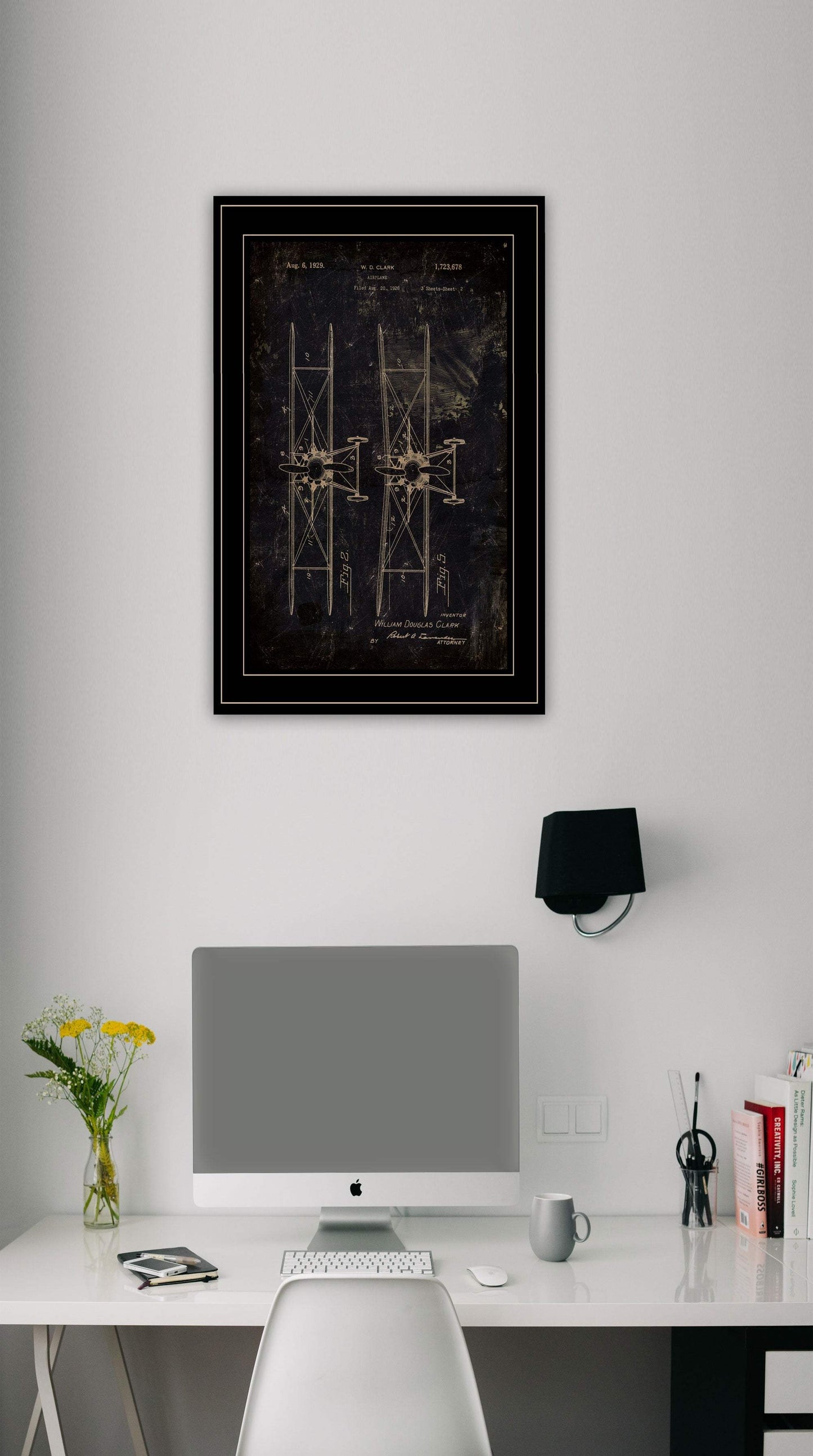 Airplane Patent I 2 Black Framed Print Wall Art - Homeroots - Flyclothing LLC