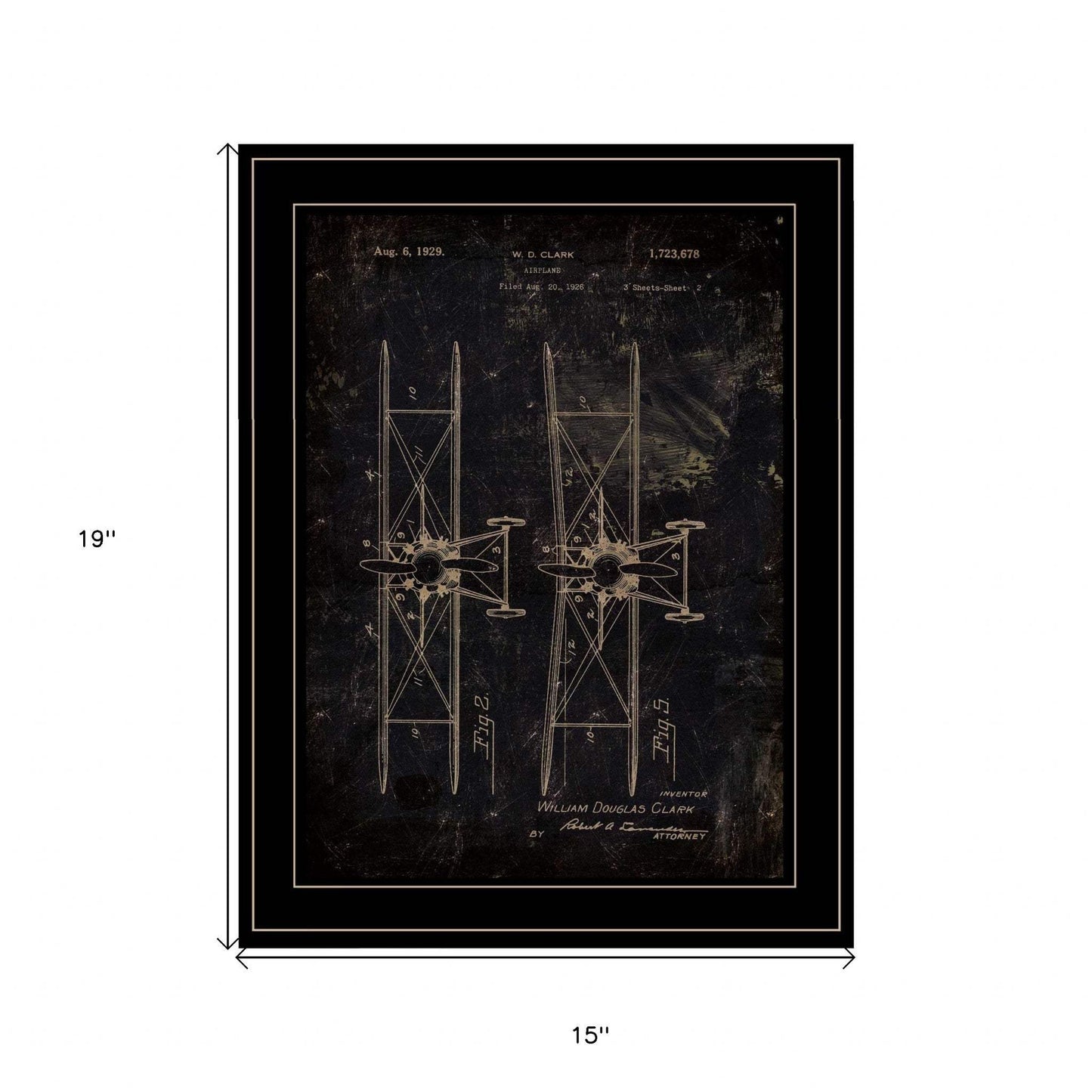 Airplane Patent I 2 Black Framed Print Wall Art - Homeroots - Flyclothing LLC