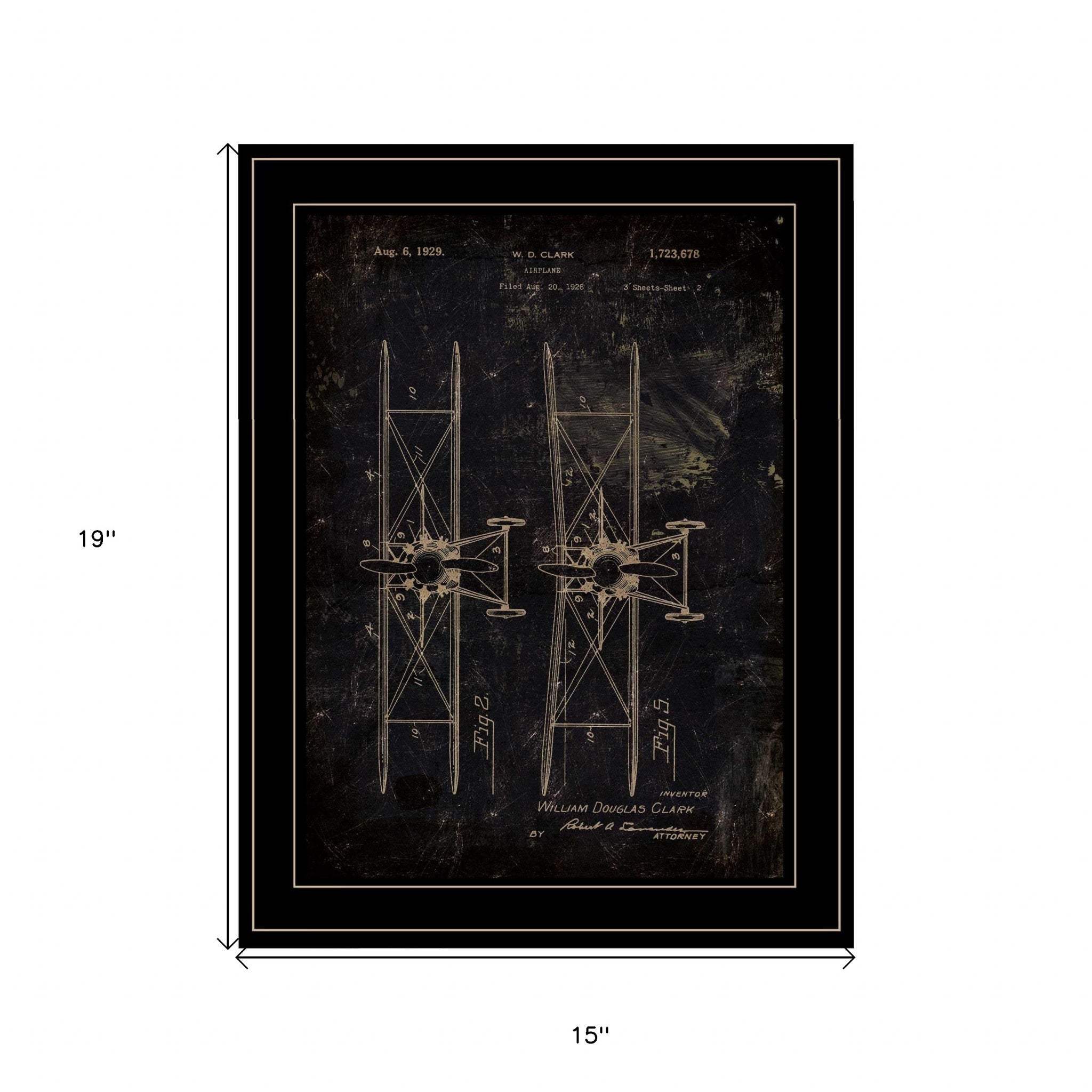 Airplane Patent I 2 Black Framed Print Wall Art - Homeroots - Flyclothing LLC