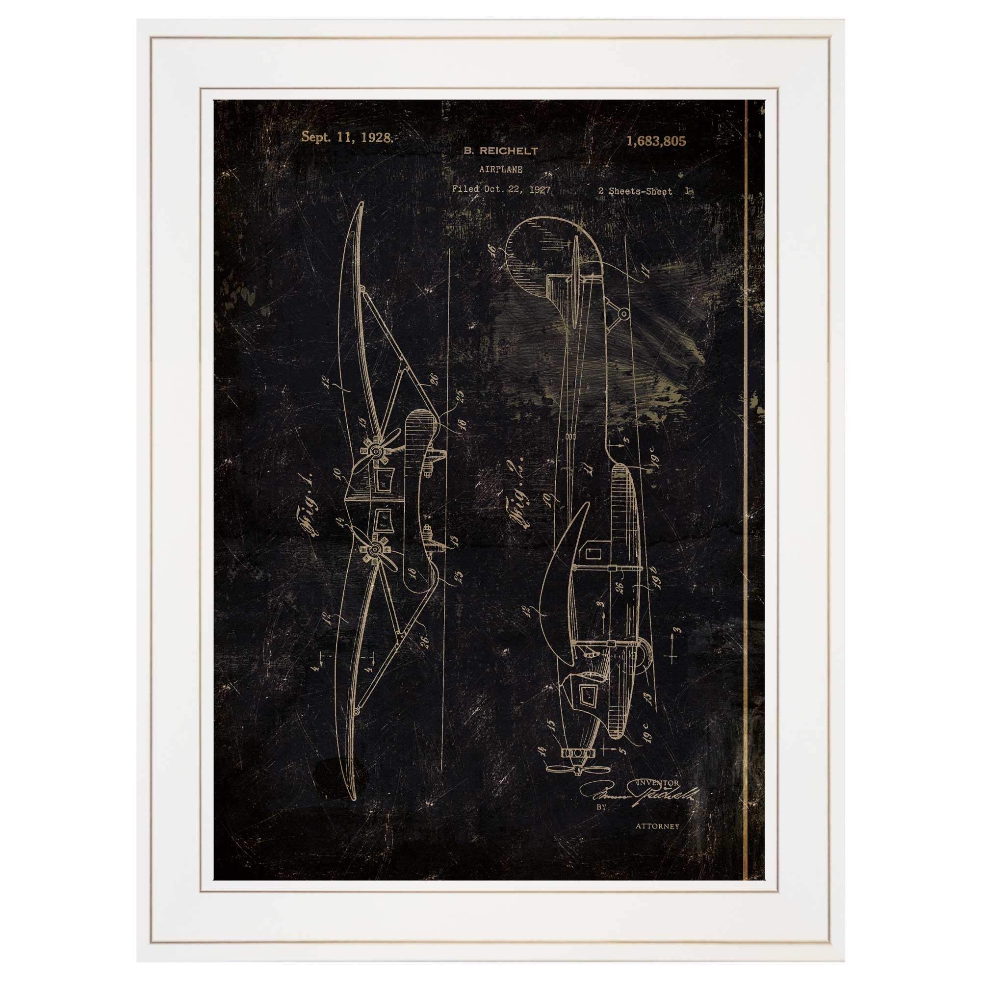 Airplane Patent II 1 White Framed Print Wall Art - Homeroots - Flyclothing LLC