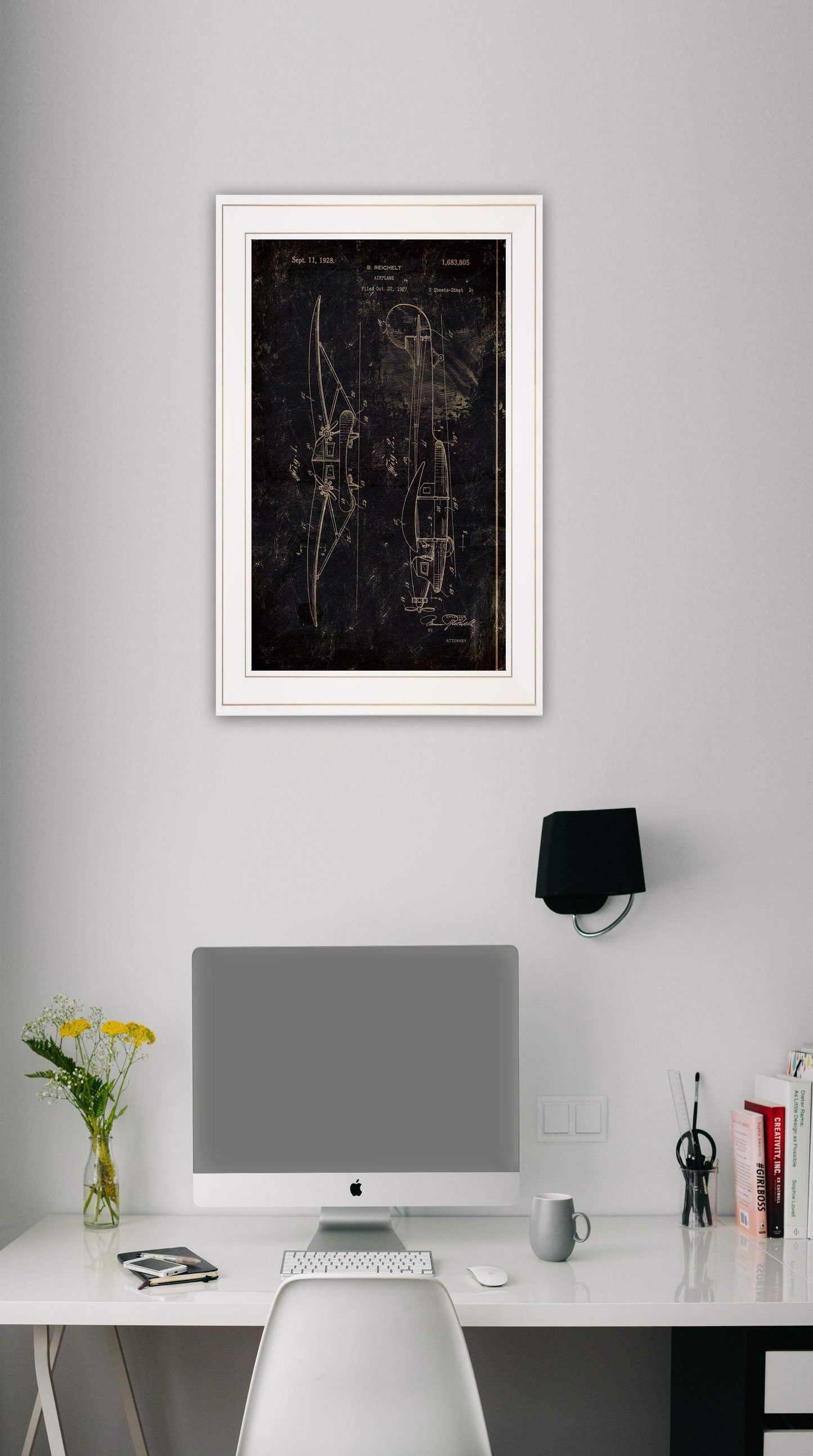 Airplane Patent II 1 White Framed Print Wall Art - Homeroots - Flyclothing LLC