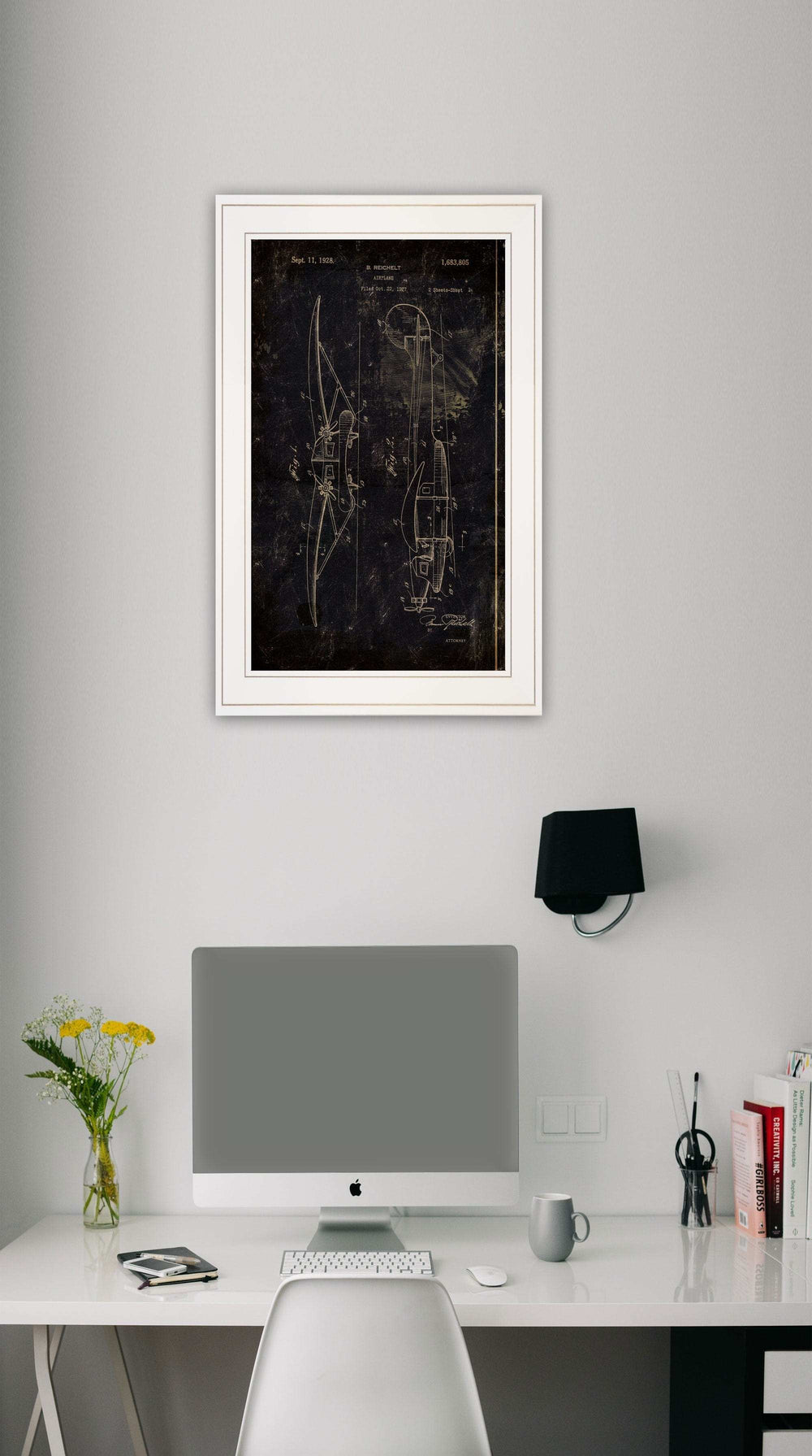 Airplane Patent II 1 White Framed Print Wall Art - Homeroots - Flyclothing LLC