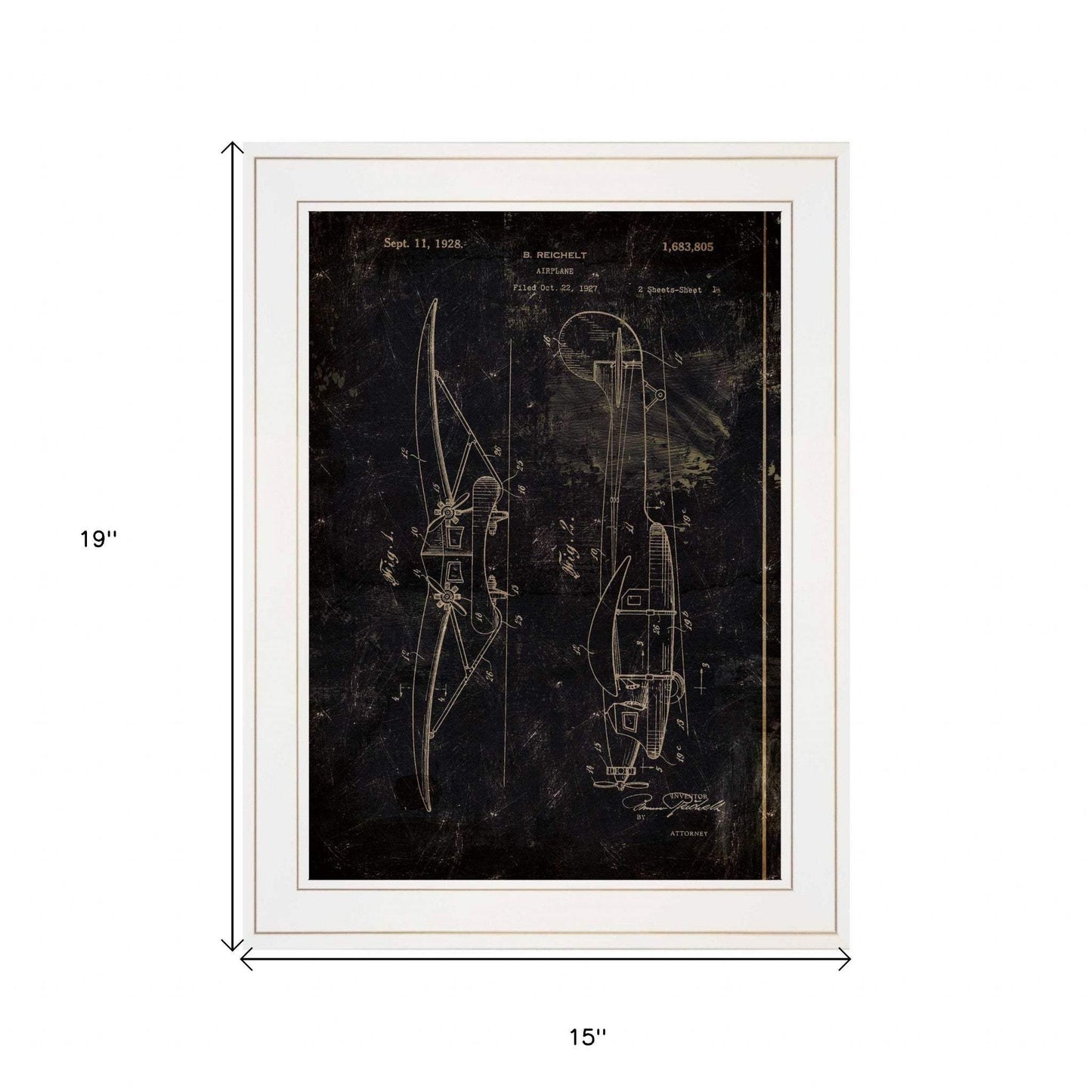 Airplane Patent II 1 White Framed Print Wall Art - Homeroots - Flyclothing LLC
