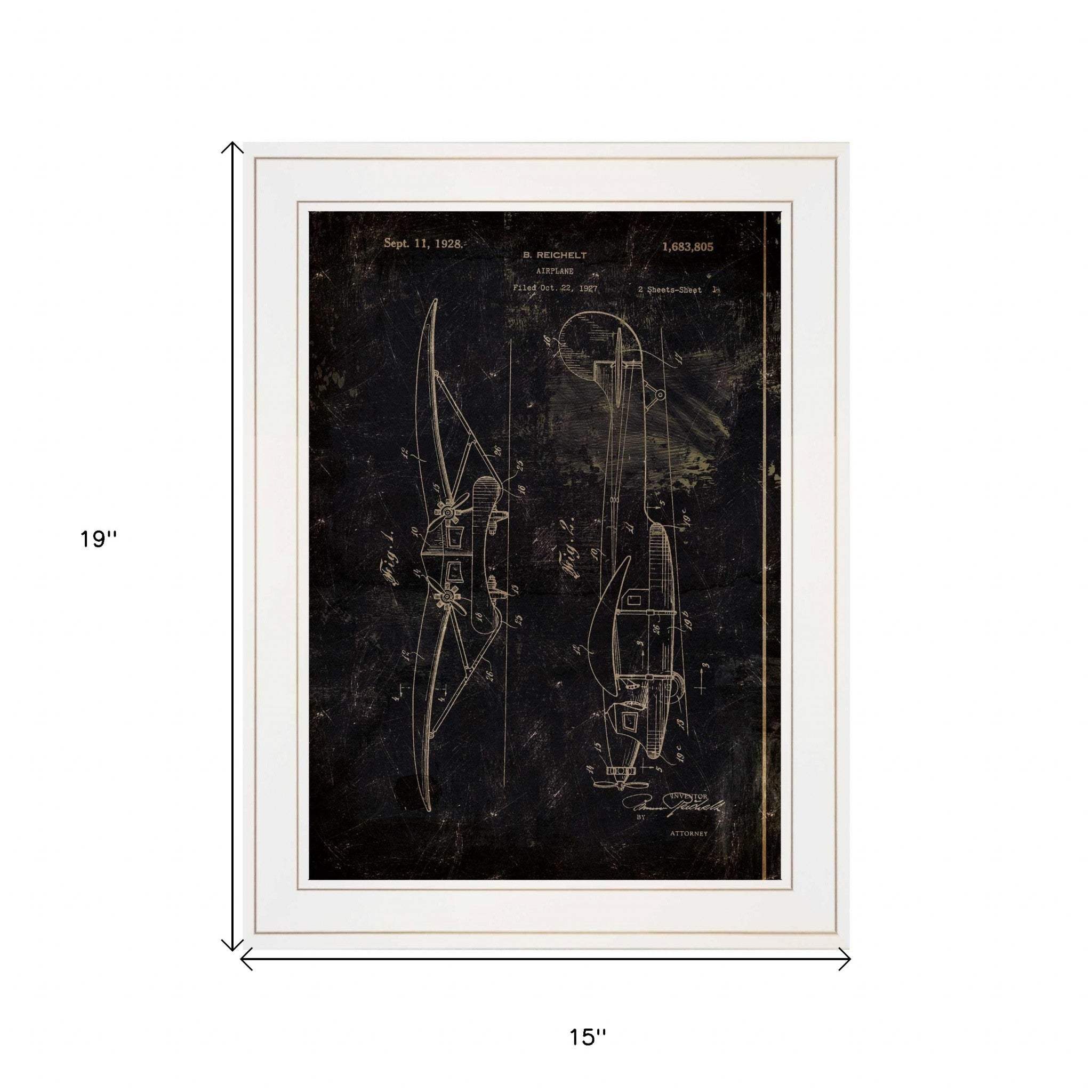 Airplane Patent II 1 White Framed Print Wall Art - Homeroots - Flyclothing LLC