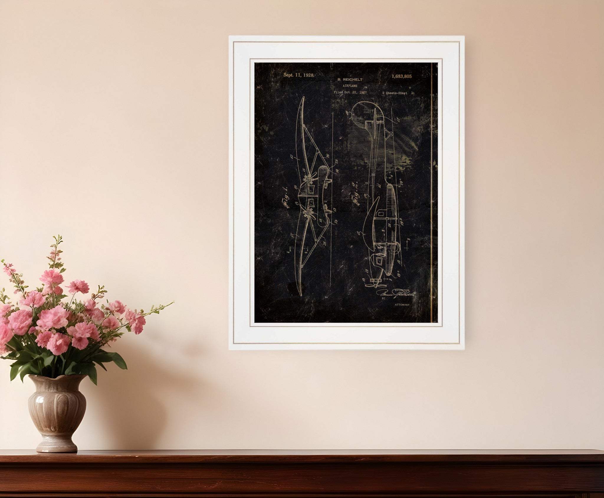 Airplane Patent II 1 White Framed Print Wall Art - Homeroots - Flyclothing LLC