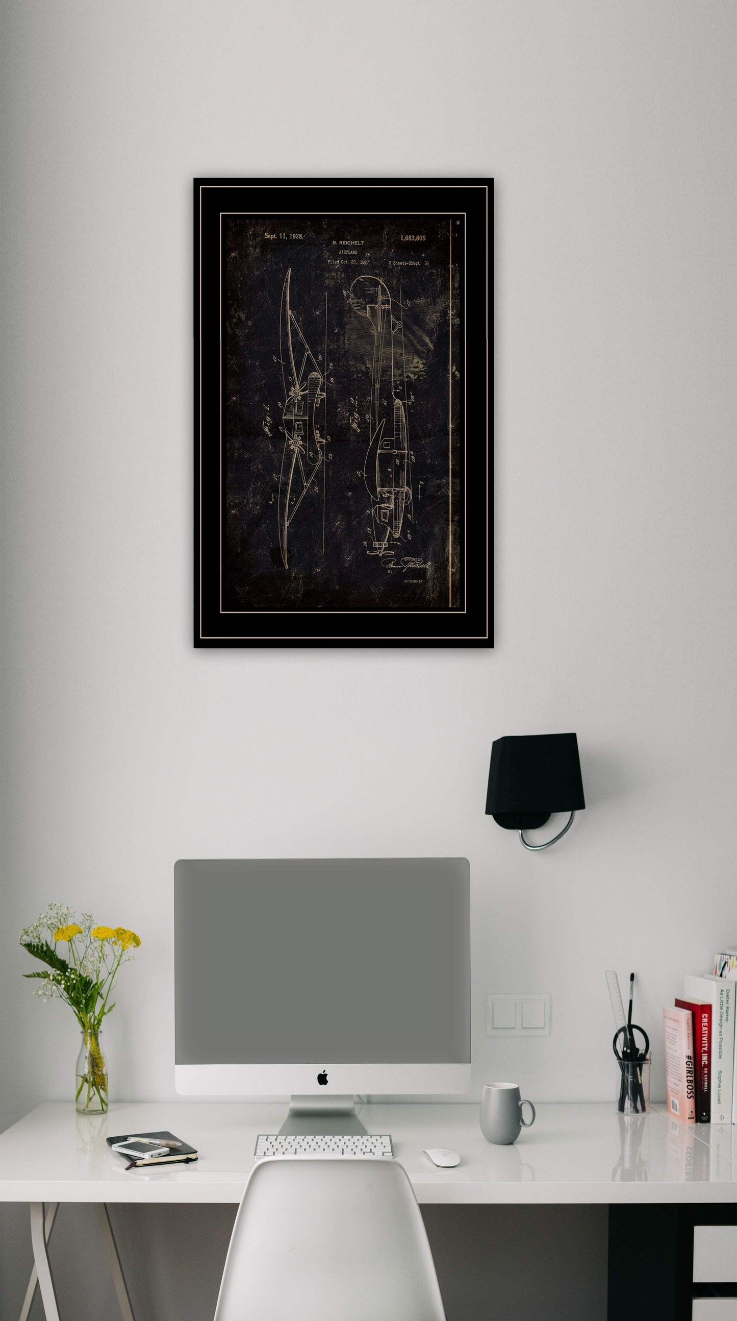 Airplane Patent II 2 Black Framed Print Wall Art - Homeroots - Flyclothing LLC