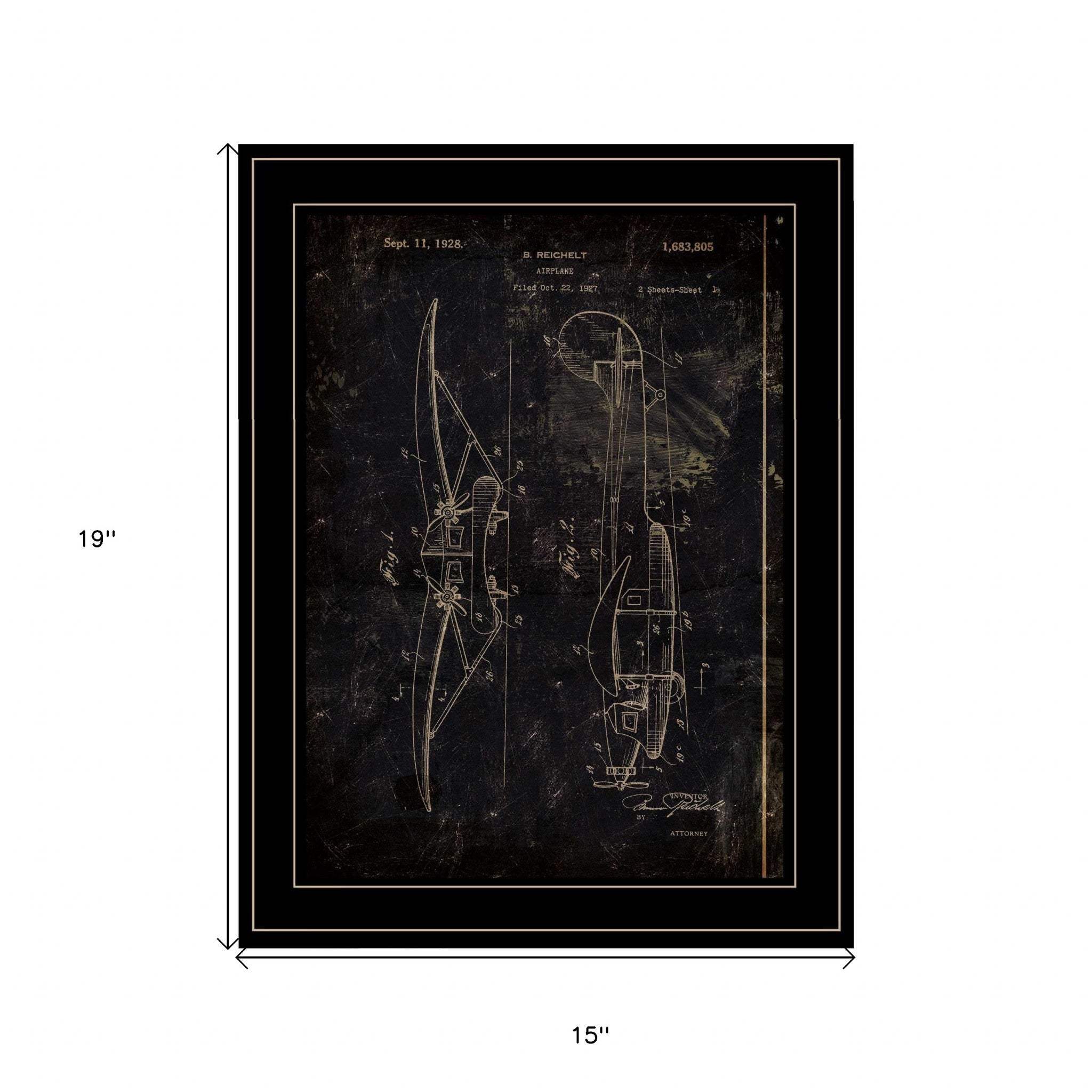 Airplane Patent II 2 Black Framed Print Wall Art - Homeroots - Flyclothing LLC