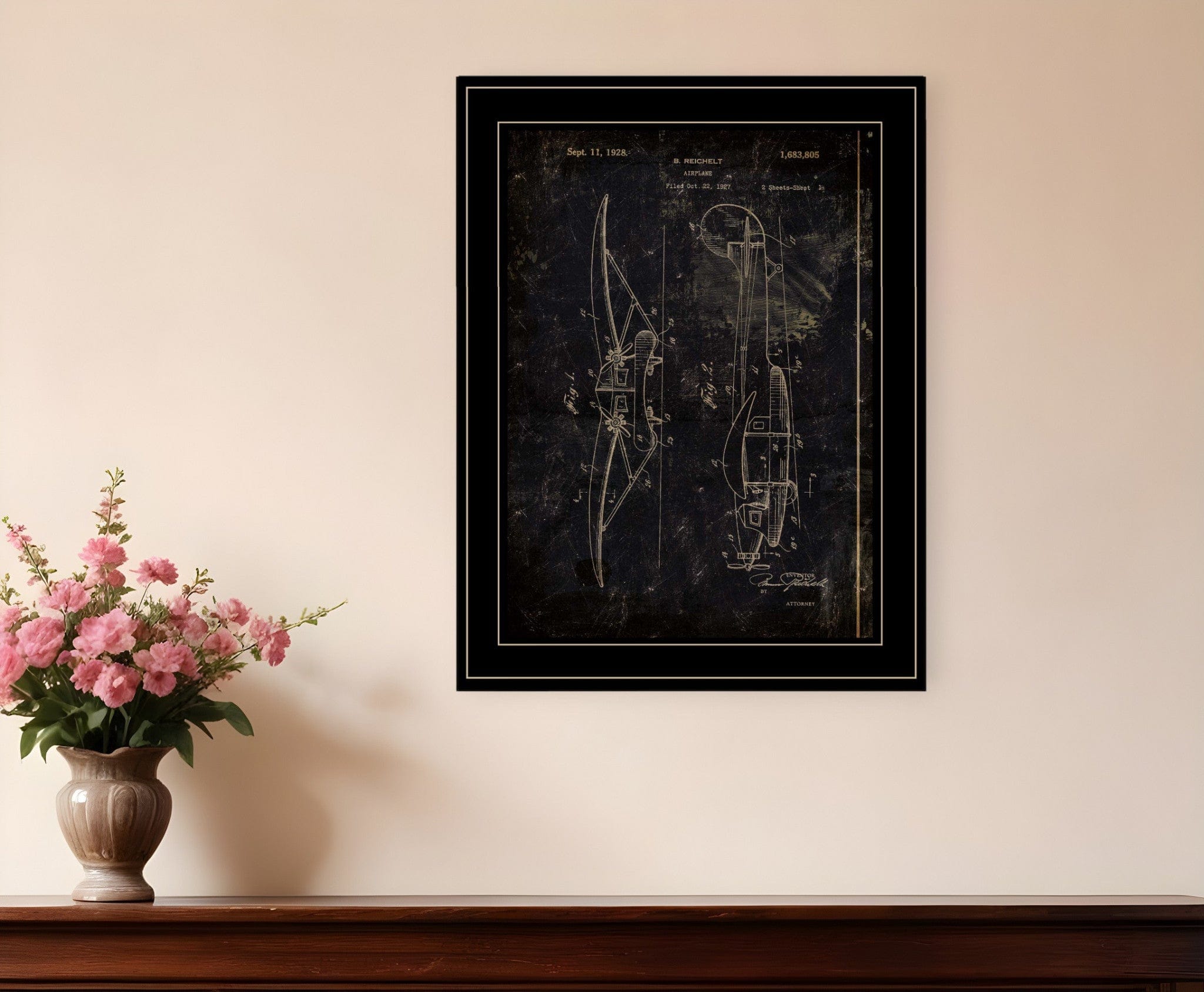 Airplane Patent II 2 Black Framed Print Wall Art - Homeroots