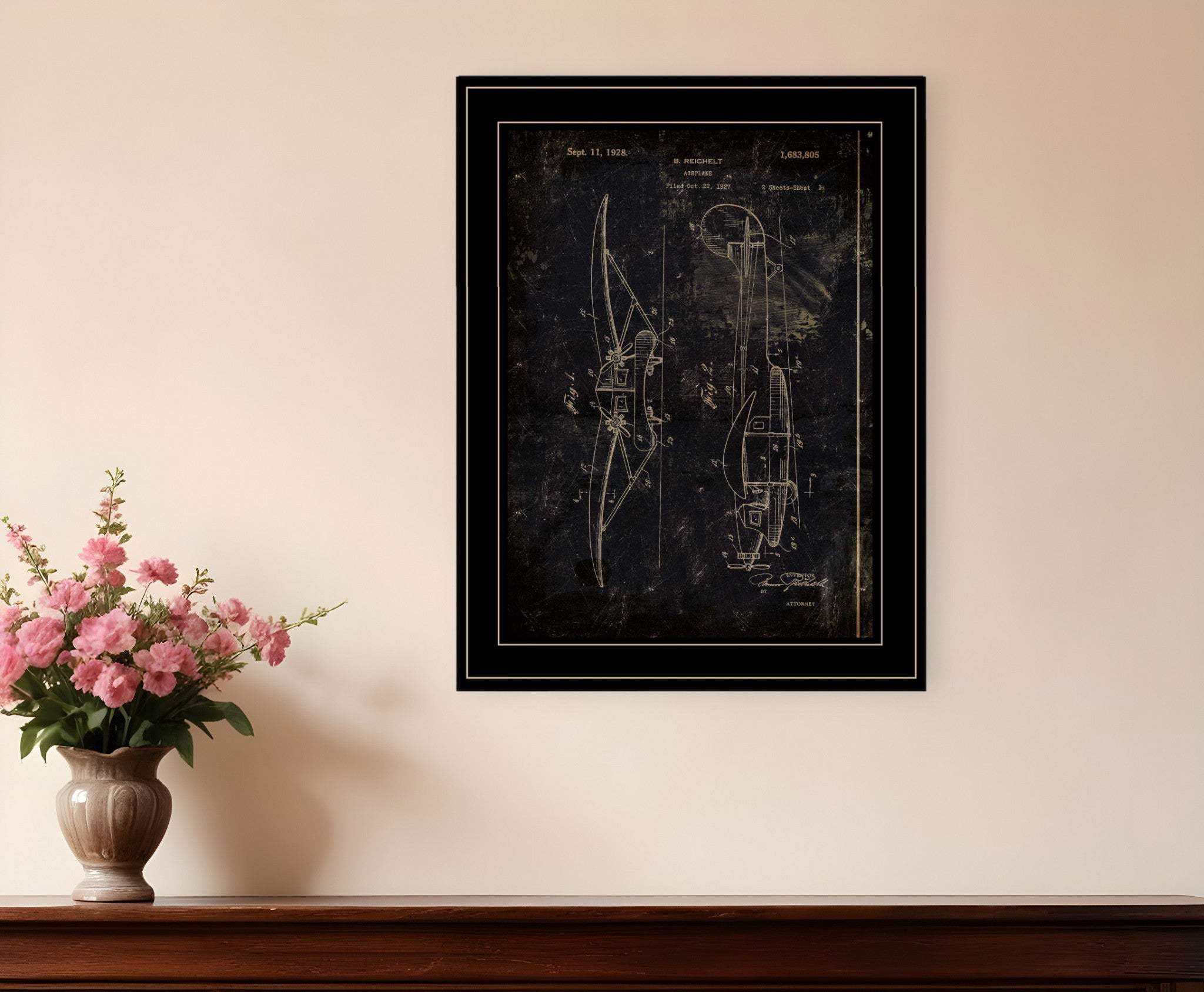 Airplane Patent II 2 Black Framed Print Wall Art - Homeroots - Flyclothing LLC