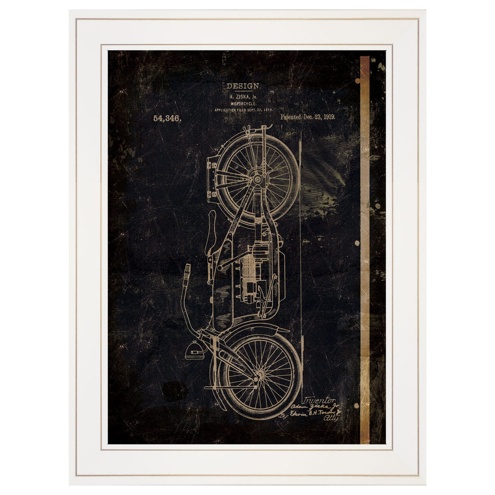 Motor Bike Patent I 1 White Framed Print Wall Art - Homeroots