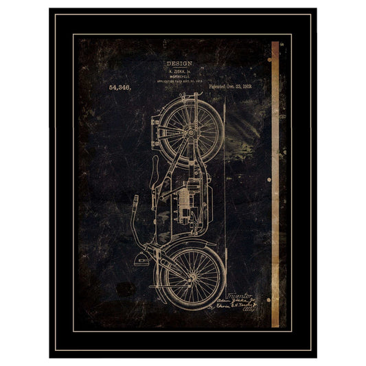 Motor Bike Patent I 2 Black Framed Print Wall Art - Homeroots - Flyclothing LLC