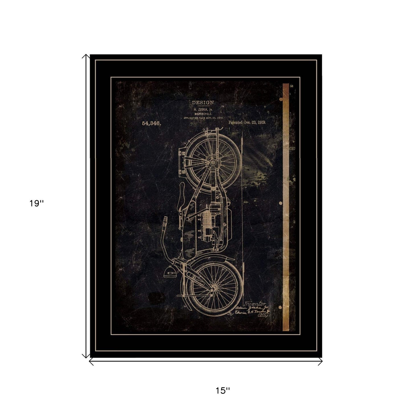 Motor Bike Patent I 2 Black Framed Print Wall Art - Homeroots - Flyclothing LLC