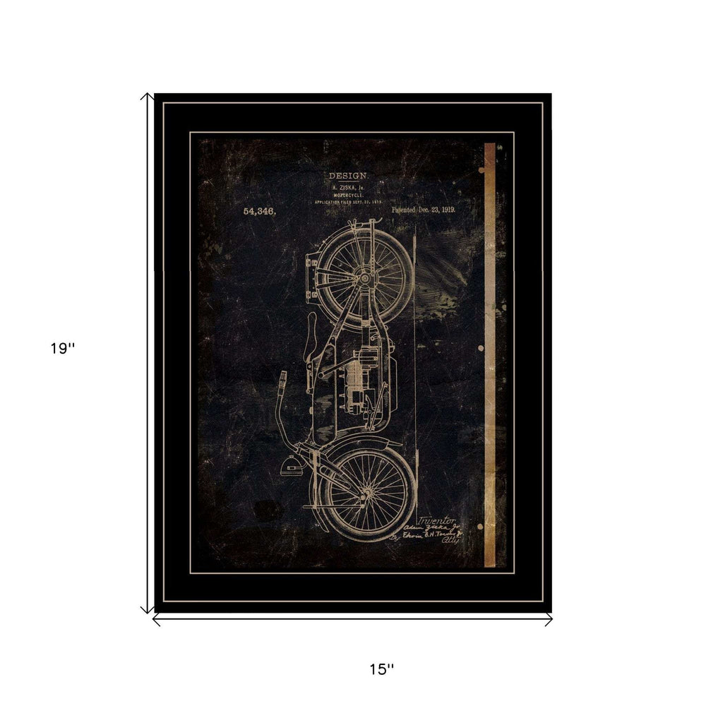 Motor Bike Patent I 2 Black Framed Print Wall Art - Homeroots - Flyclothing LLC