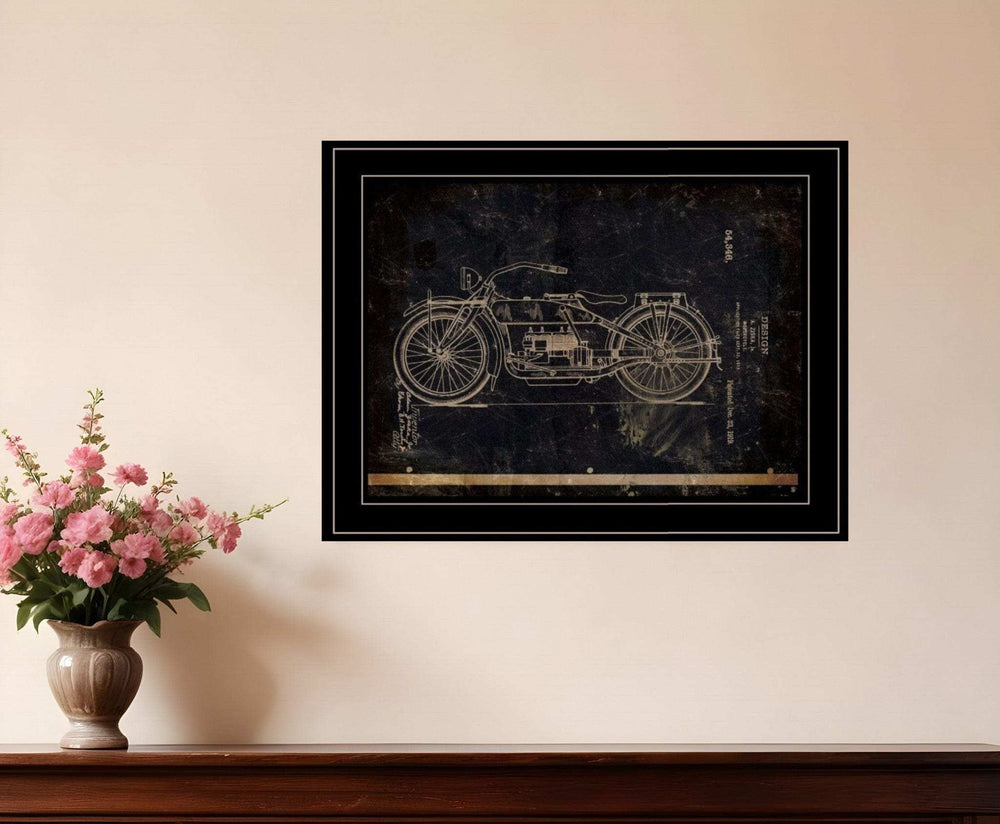 Motor Bike Patent I 2 Black Framed Print Wall Art - Homeroots - Flyclothing LLC