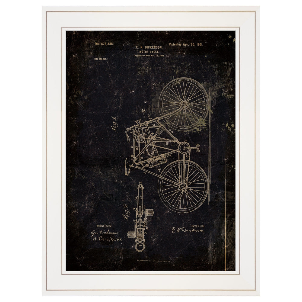 Motor Bike Patent I 3 White Framed Print Wall Art - Homeroots