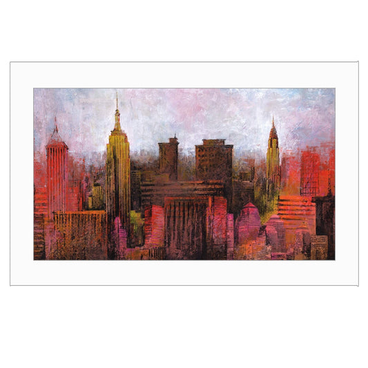 NYC Skyline 1 White Framed Print Wall Art - Homeroots