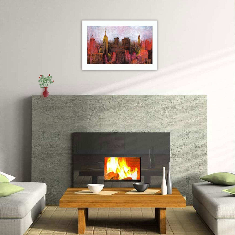 NYC Skyline 1 White Framed Print Wall Art - Homeroots - Flyclothing LLC