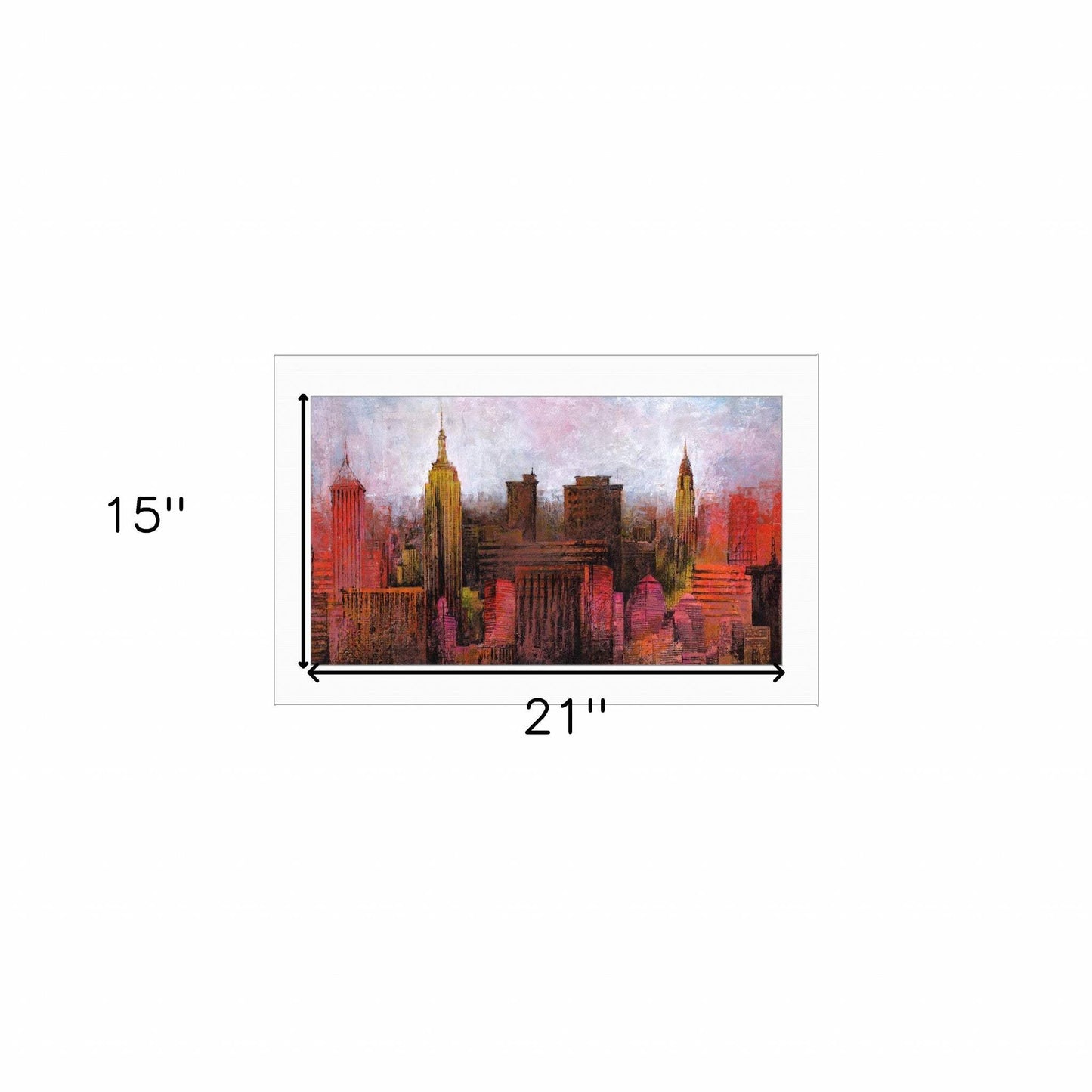 NYC Skyline 1 White Framed Print Wall Art - Homeroots - Flyclothing LLC