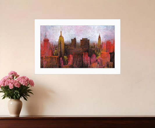 NYC Skyline 1 White Framed Print Wall Art - Homeroots