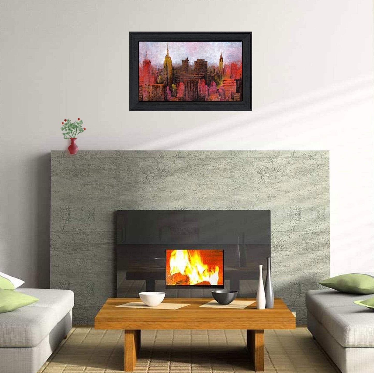 NYC Skyline 2 Black Framed Print Wall Art - Homeroots - Flyclothing LLC