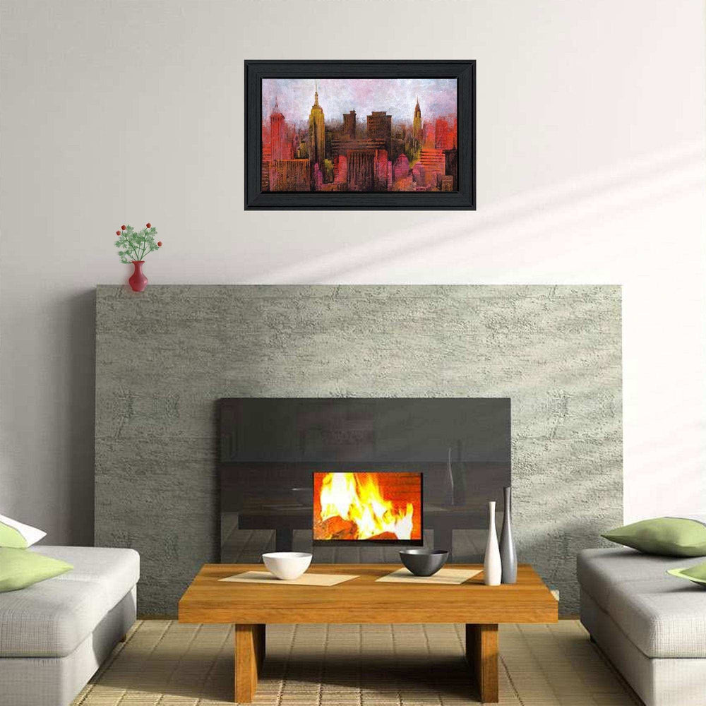 NYC Skyline 2 Black Framed Print Wall Art - Homeroots - Flyclothing LLC