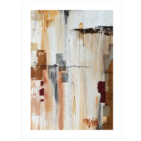 Falling Blocks 1 White Framed Print Wall Art - Homeroots
