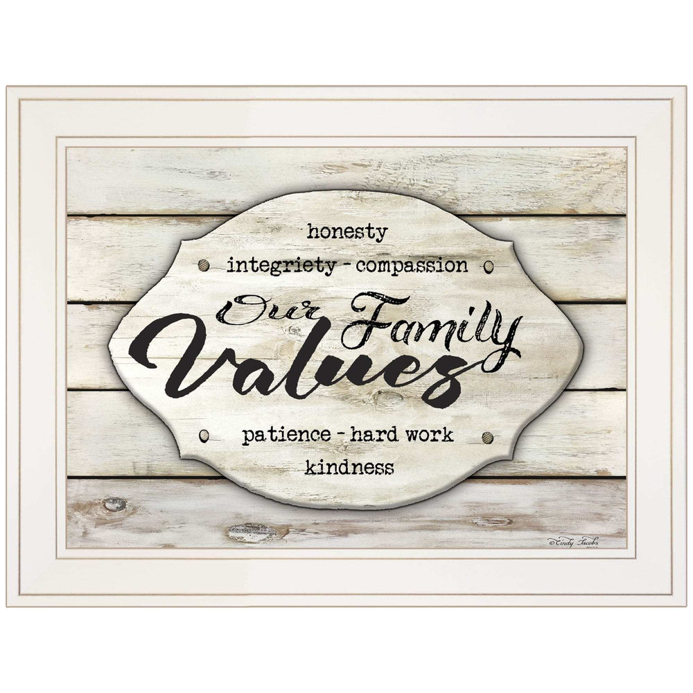Our Family Values 2 White Framed Print Wall Art - Homeroots - Flyclothing LLC