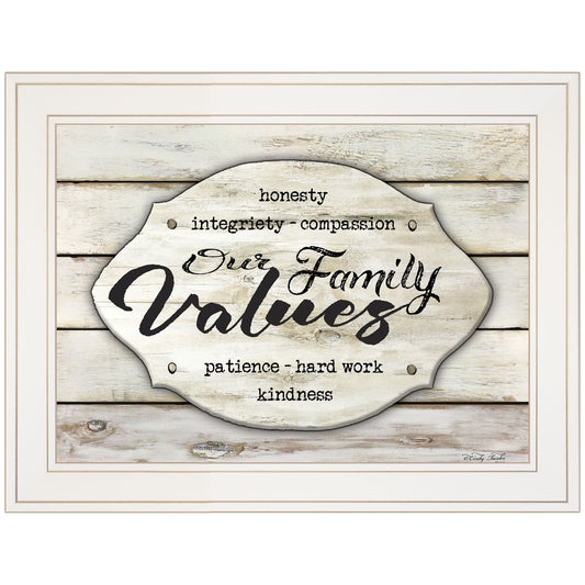 Our Family Values 2 White Framed Print Wall Art - Homeroots